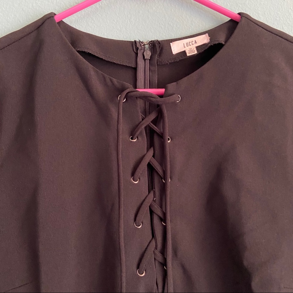 Lucca Couture Black Lace Up Dress - Picture 5 of 5